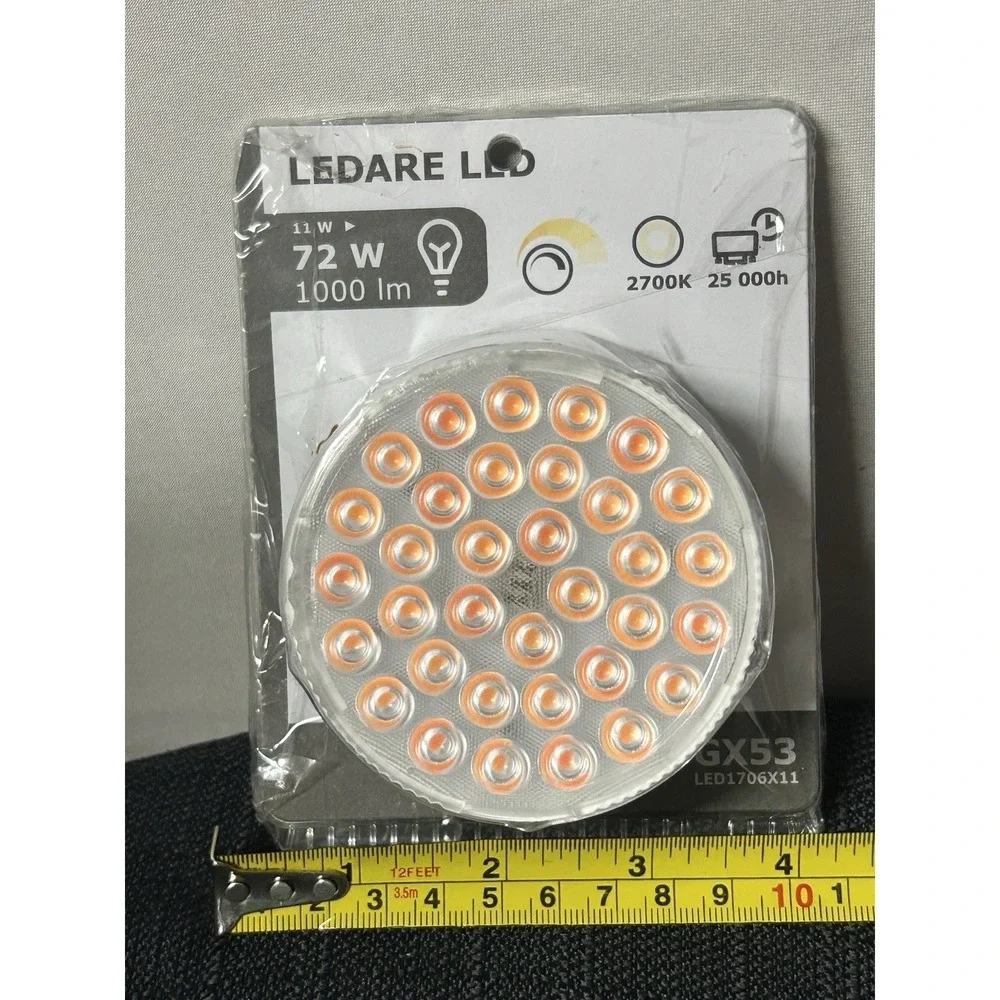 IKEA LEDARE GX53LED Light Bulb 11W 72W 1000LM 2700K Dimmable Discontinued Opened